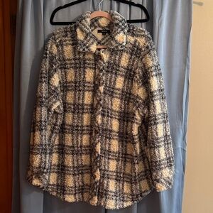 Torrid Black and Cream Fleece Jacket